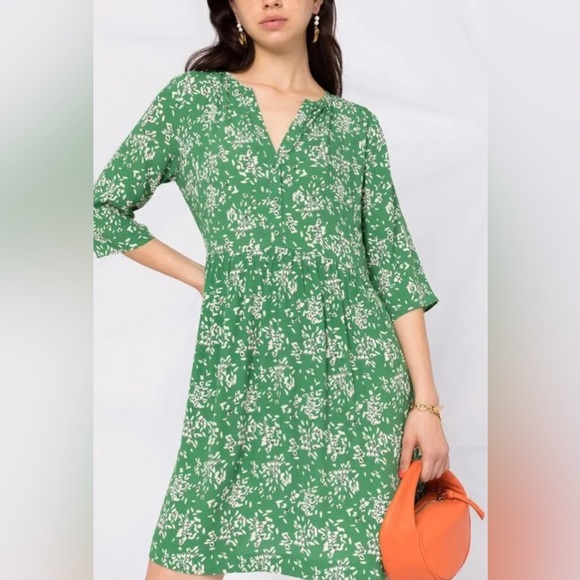 BA&SH Green Vlada floral print dress Women’s size 4 - Picture 2 of 10
